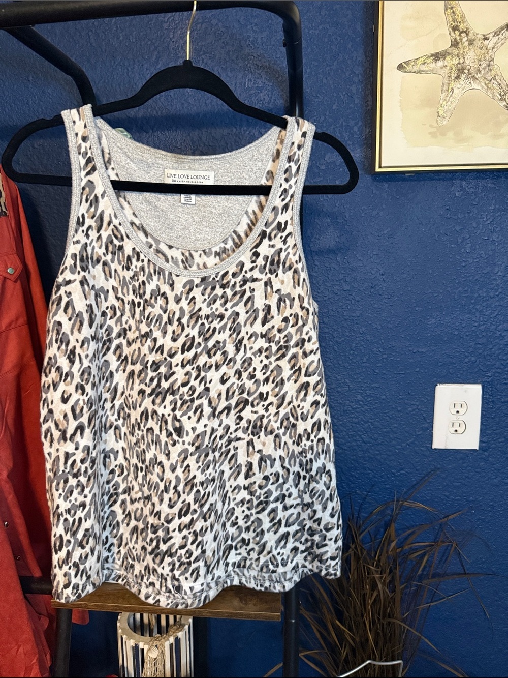 Karen Neuburger Leopard Print Tank Top in Gray and Brown